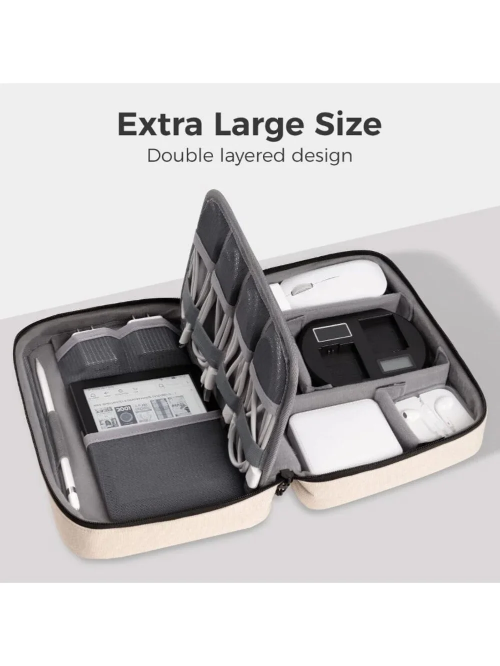 Large Capacity Electronic Organizer Bag - Shockproof Travel Case for Cables